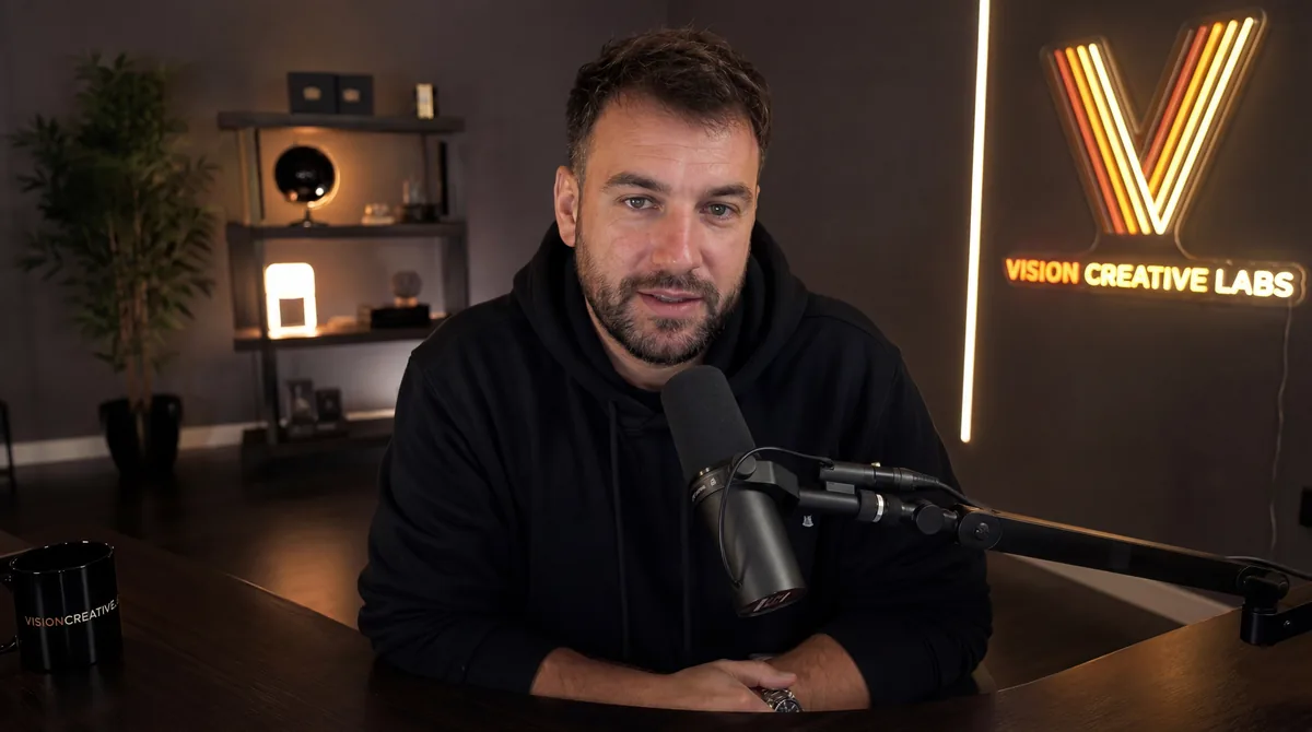 Photoreal AI avatar in a podcast setting