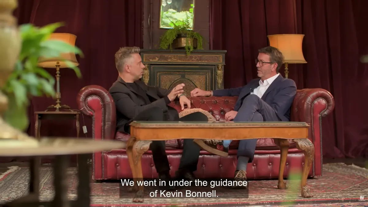 Filmed interview between two guests